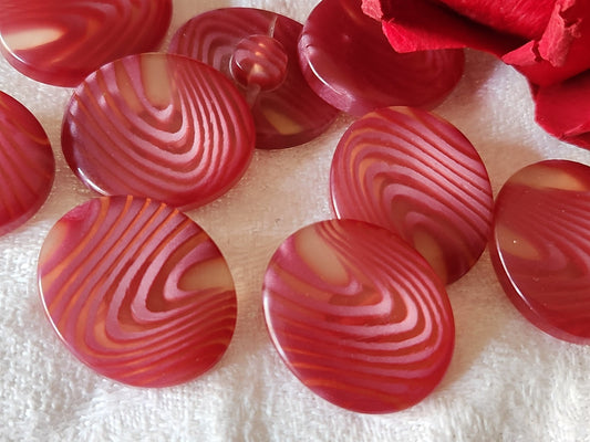 Lot 8 boutons vintage rose veiné ovale pied 1,9 sur 2,2 cm ref 2971