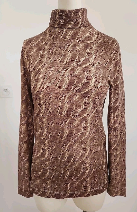 Pur vintage sous pull moulant ancien beige marron taille 2 4 Ref portant