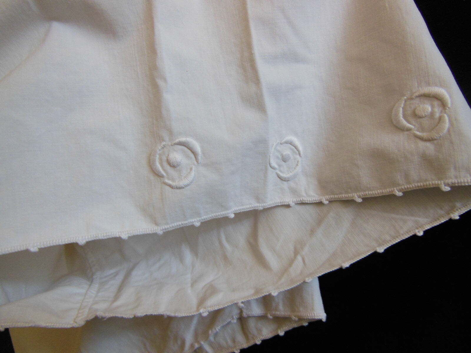 Ancienne culotte fendue panty  dentelle broderie theatre  B6