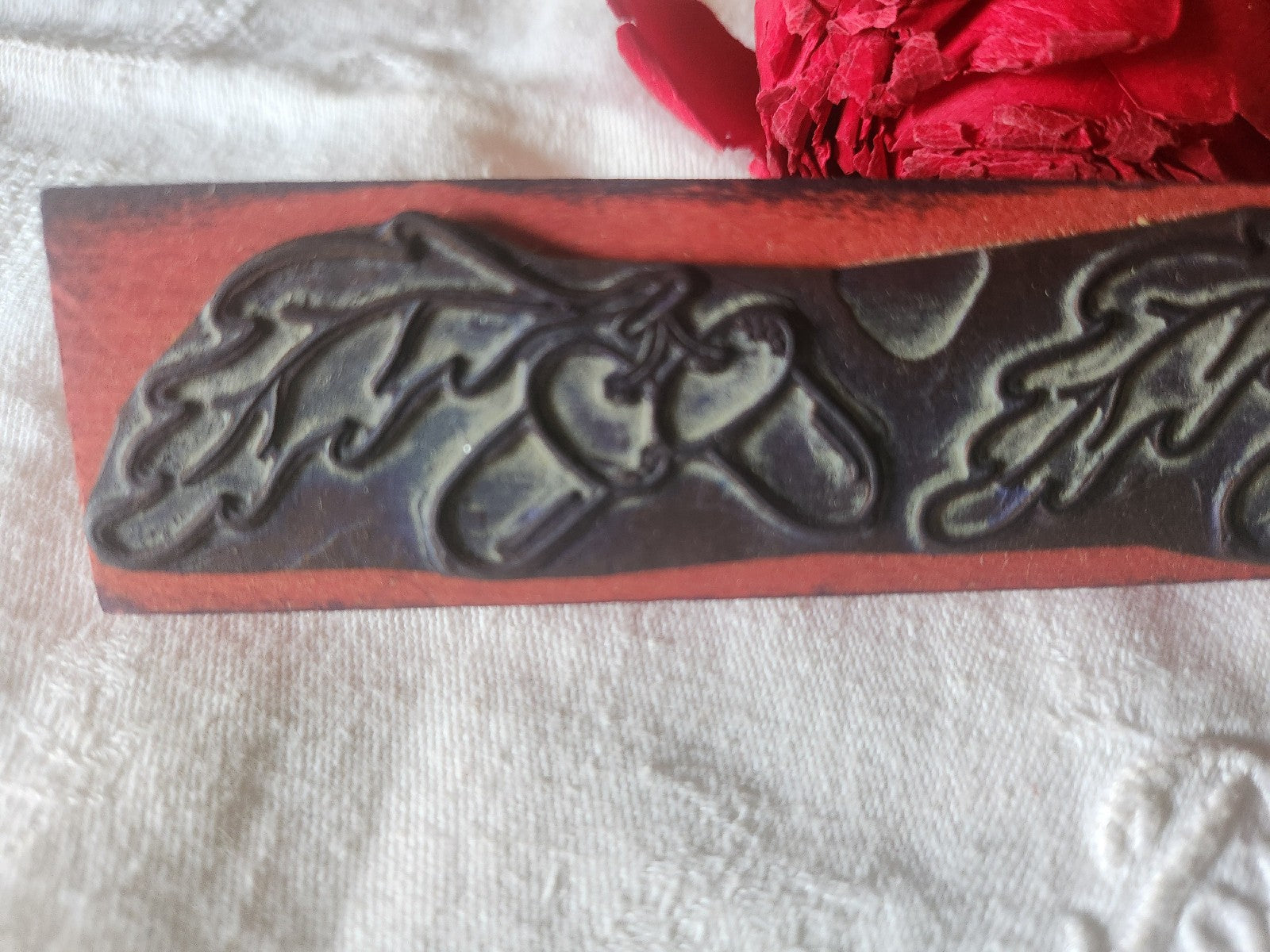Tampon ancien frise idéale broderie frise gland 13  cm  n°52-2