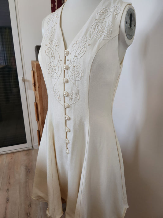 Pur vintage robe vintage hollywood nites taille 36 /38 créme ref portant