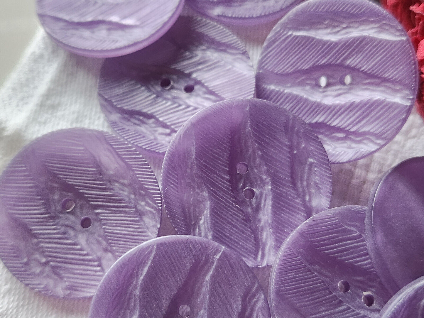 Lot 6 gros boutons vintage violet texturé  2,8 cm ref  2689