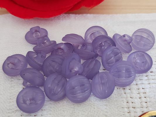 Lot 21 boutons vintage  violet bord mat bombé pied 1,1 cm ref 6542