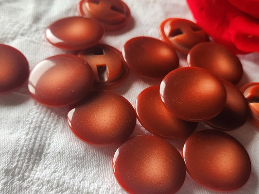 Lot 7 gros  boutons vintage marron à pied lisse  2,5 cm ref 2961