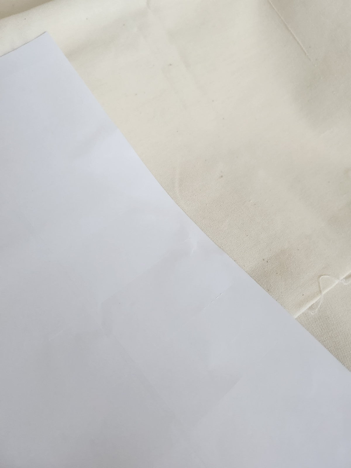 Ancien coupon de tissu toile métis beige 182 cm sur 97 cm B5