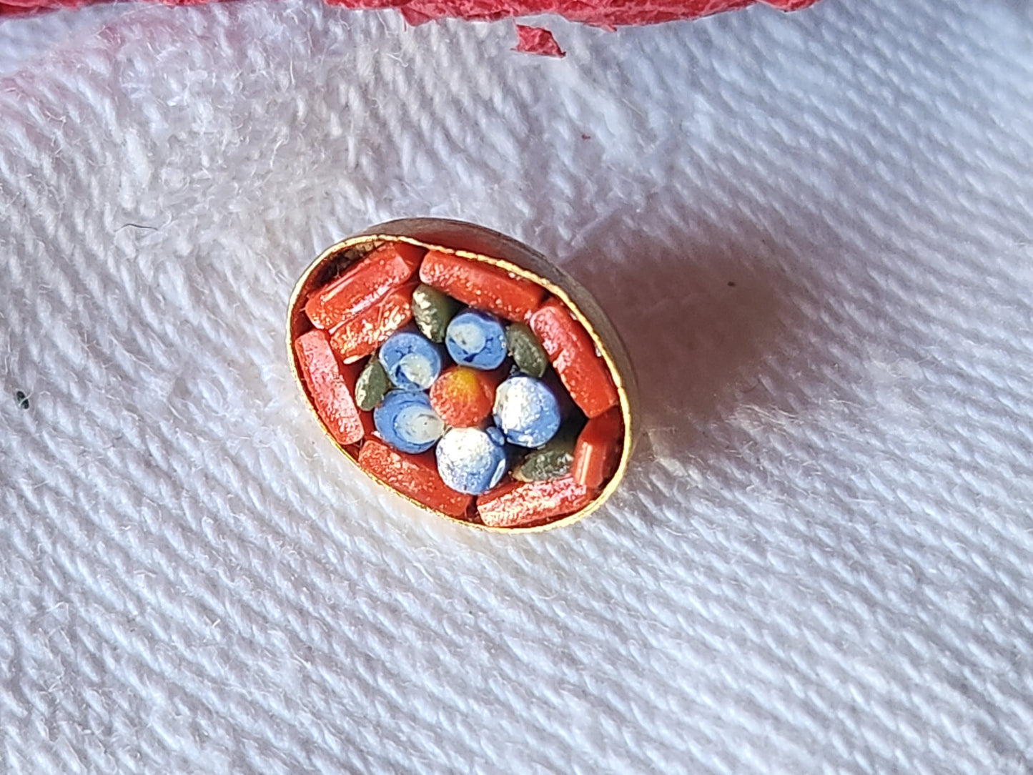Collection bouton ancien micro mosaique  millefiori mini 0,7 sur 1 cm G7Q
