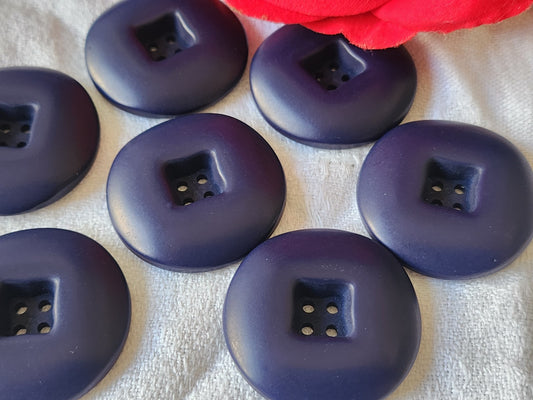 Lot 6 trés gros boutons vintage bleu mat idéal manteaux  3,3 cm ref 6121