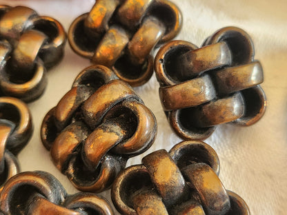 Lot 8 volumineux boutons vintage effet cuivré résine 2,4 cm ref 109