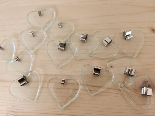 Vitrail vitraux lot de 14 cœurs en verre transparents pendants attrape rêve T8