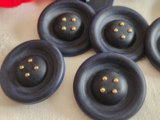 Lot 5 trés gros boutons vintage pied bleu lumineux 3,3 cm ou 33 mm  ref 6322
