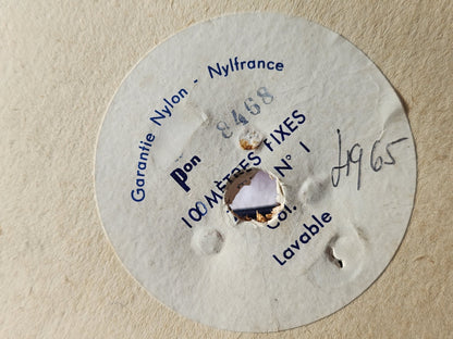 Ruban fin ancien nylon bleu épais 10 mètres sur 0,7 cm modiste mercerie B5 n°11