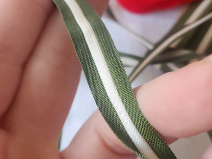 Passe poil vintage vert creme 4 métres sur 1 cm  A2
