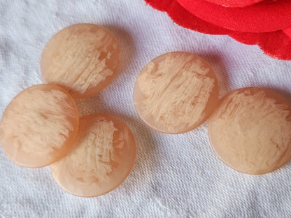 Lot 5 boutons vintage mat saumon rose orange 2,3 cm ref 3916