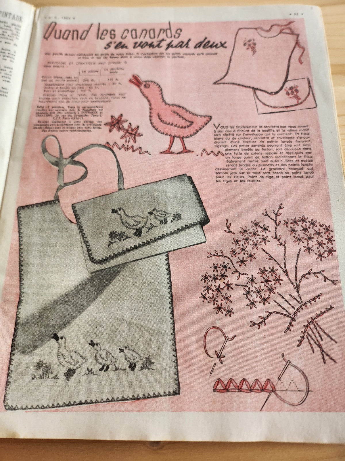 Le petit echo de la mode 1954 n°5  la maison Joyeuse idée pas cher  les canards
