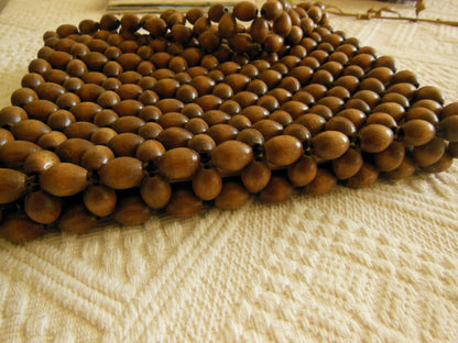 Rigolo ancien sac en main perle en bois vintage petit pochette mignon