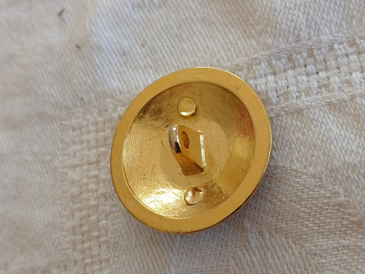 Bouton vintage tete de lion en métal pied versace ? bleu  gros 2,7 cm ref 6484