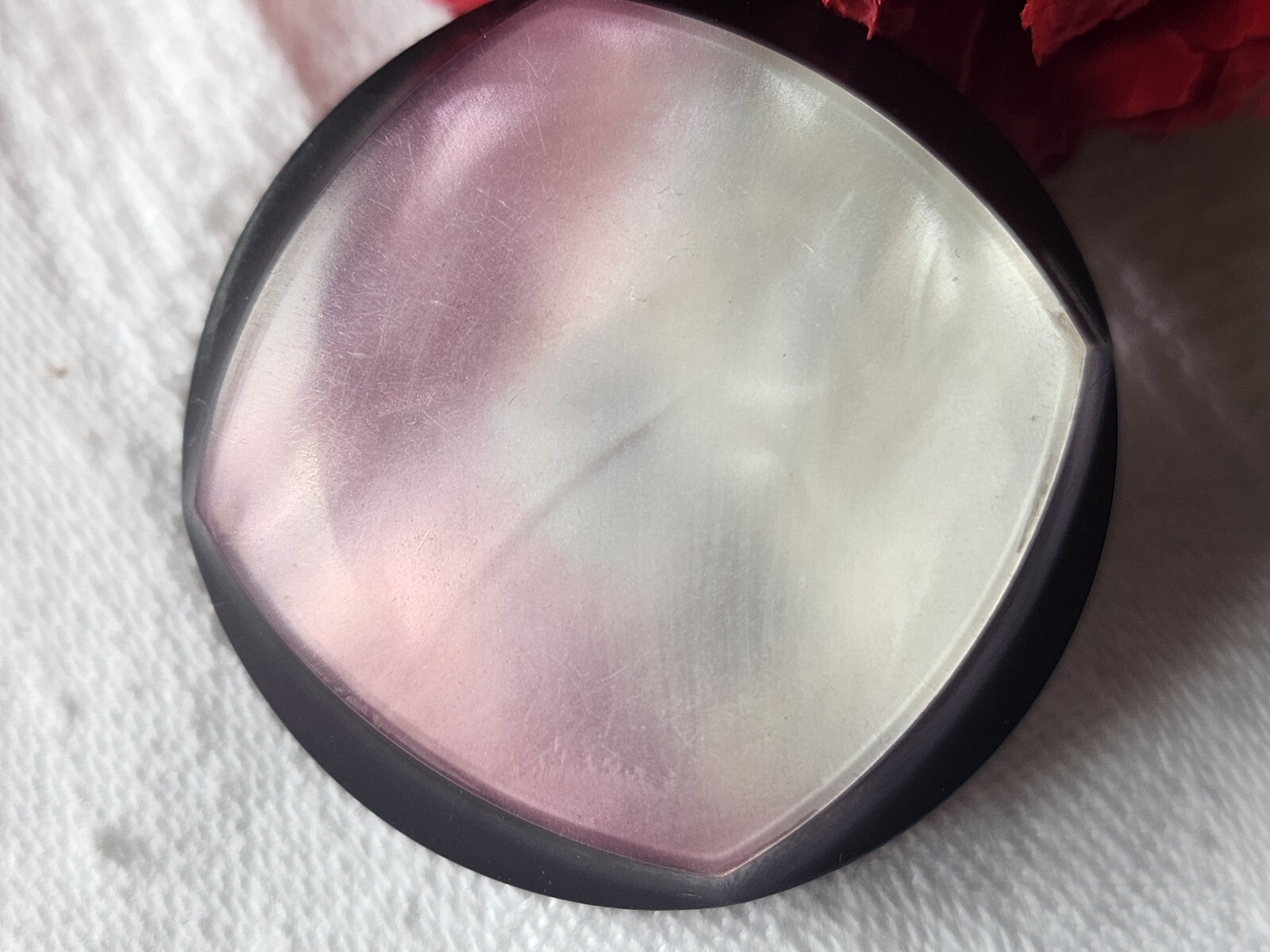 Gros bouton vintage volumineux rose violet 3,4 cm G17J