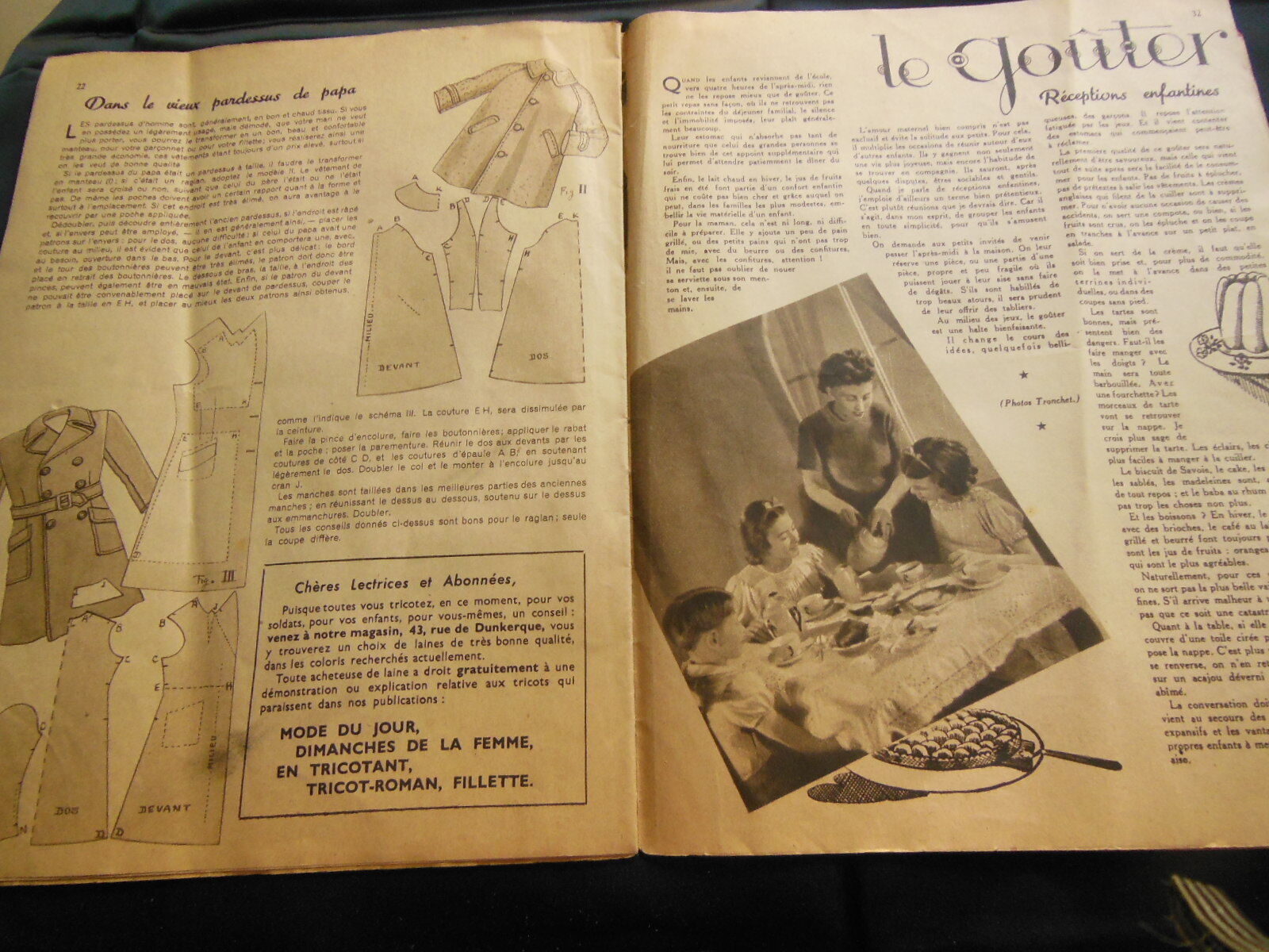 Mode du jour 1939 n°971 deux tissus c chic  robes garnies de tricot