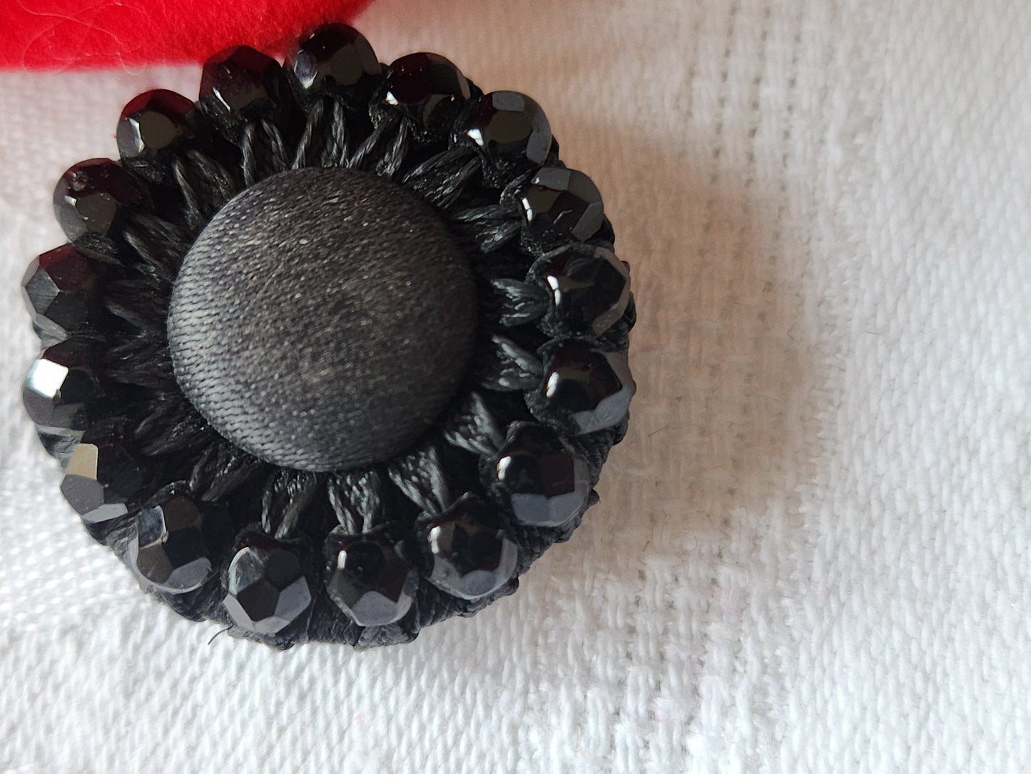 collection bouton ancien passementerie perle en verre 2,6 cm D11L