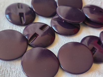 Lot 6 gros boutons vintage violet foncé plat  pied 2,7 cm ref 2600