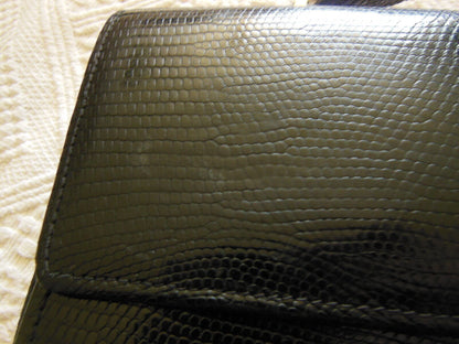  Ancien sac à main noir effet peau belle qualité 