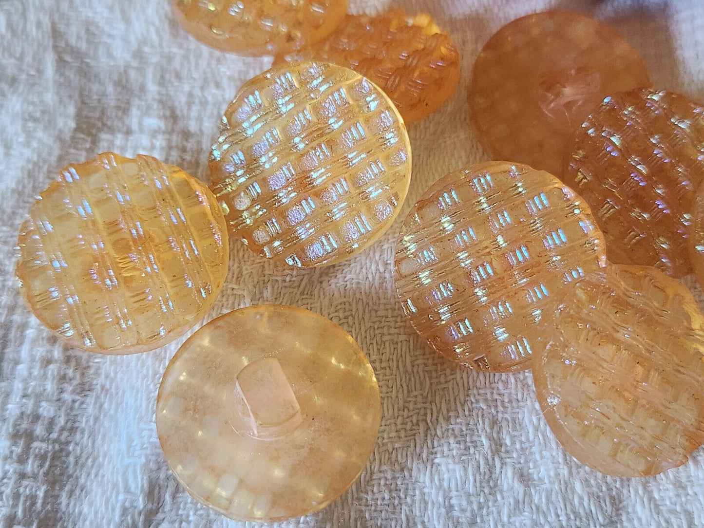 Lot 6 boutons vintage orange irisé à pied  2,2 cm ref 5461