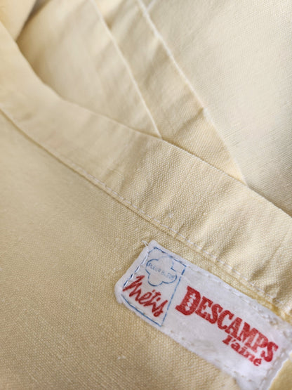 Lot de draps anciens jaune monogrammes HK idéal rideau B6