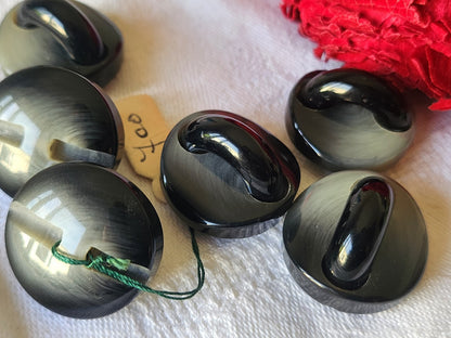 Lot 6 superbes boutons vintage anse noir haute pied 2,2 cm ref 3749
