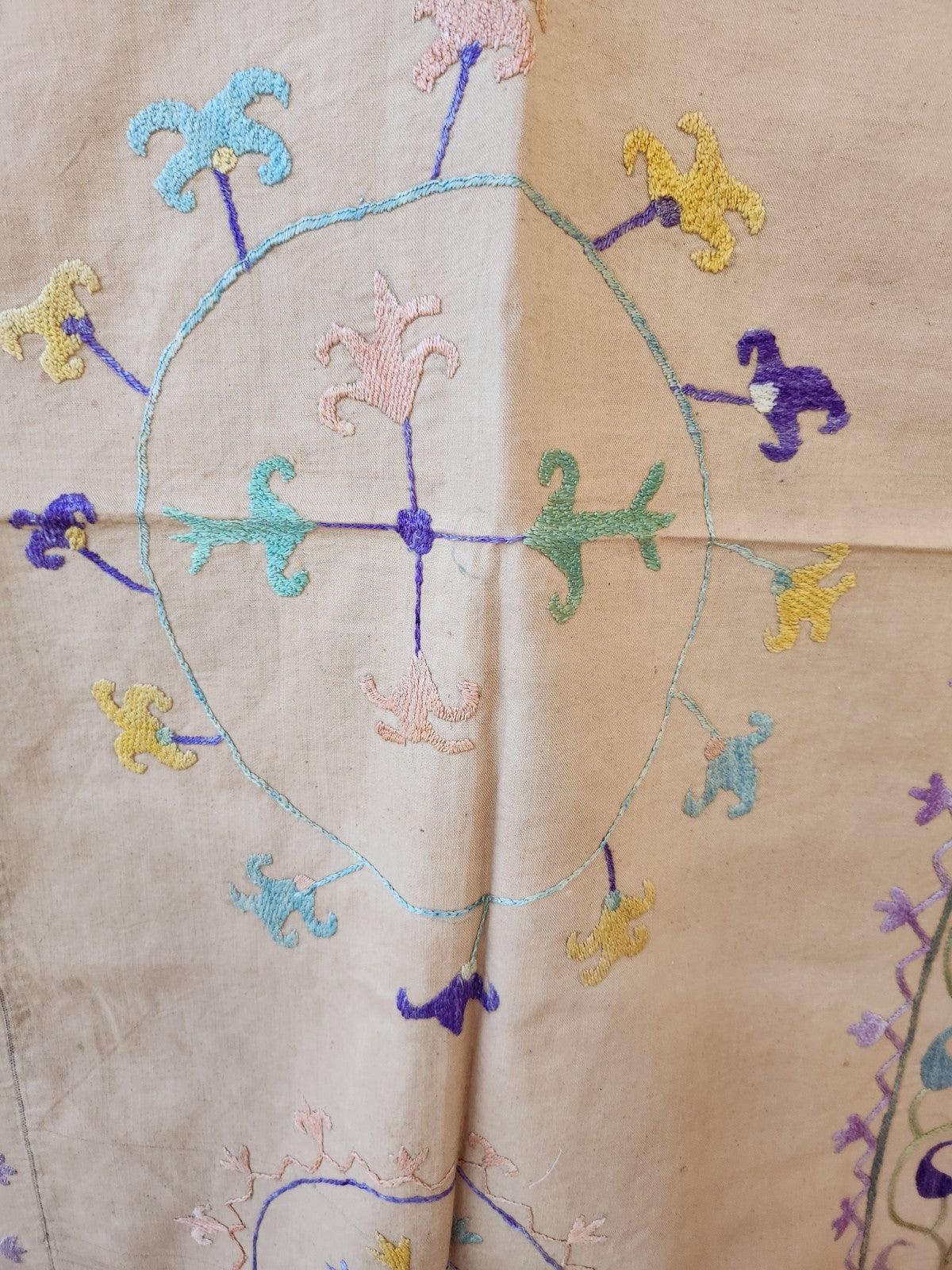 Trés ancien ouvrage XIXéme nappe d'autel? broderie B8