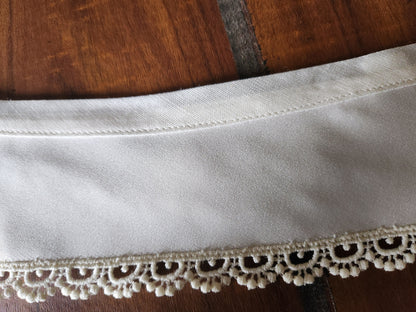 Ancien  col tissu satiné  dentelle  vintage  B1-73