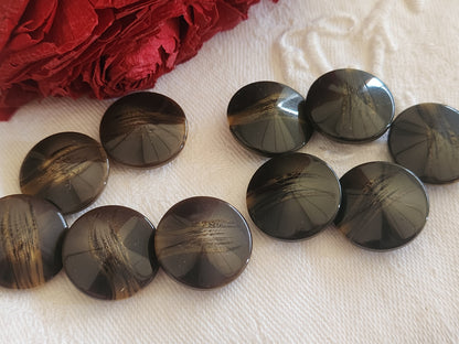 Lot 10  boutons vintage  scintillants 2 series pied  1,8 cm ref 837