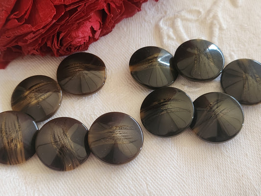 Lot 10  boutons vintage  scintillants 2 series pied  1,8 cm ref 837