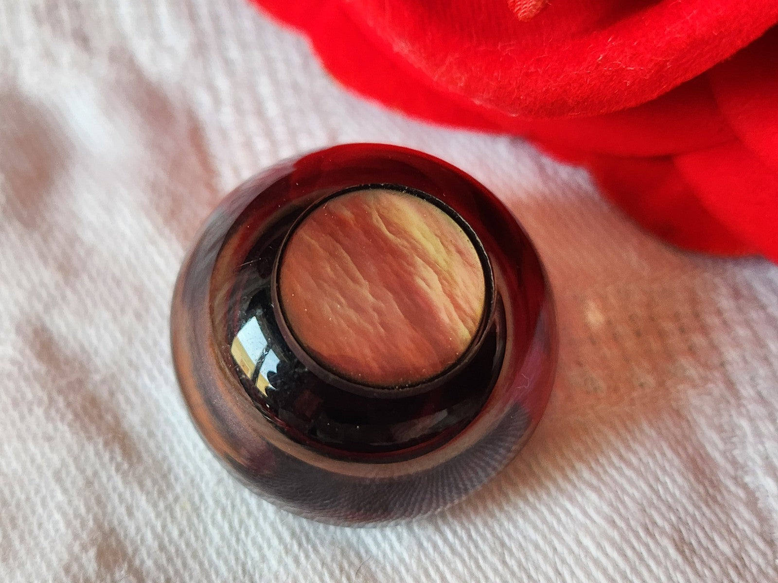 Collection  superbe bouton vintage marron coeur en nacre 2,5 cm G17N