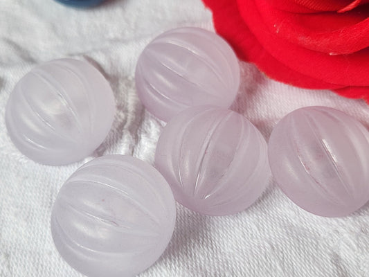 Lot 5 gros boutons vintage violet bord mat bombé pied 2,3 cm ref 1917