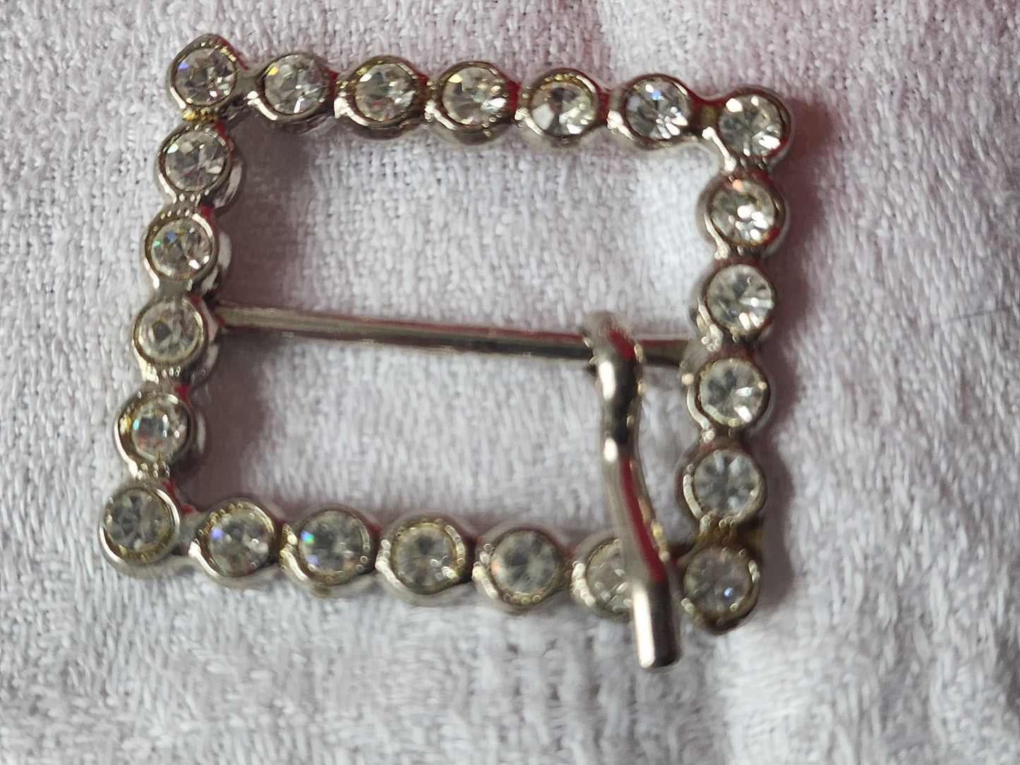Boucle de ceinture ancienne vintage metal strass