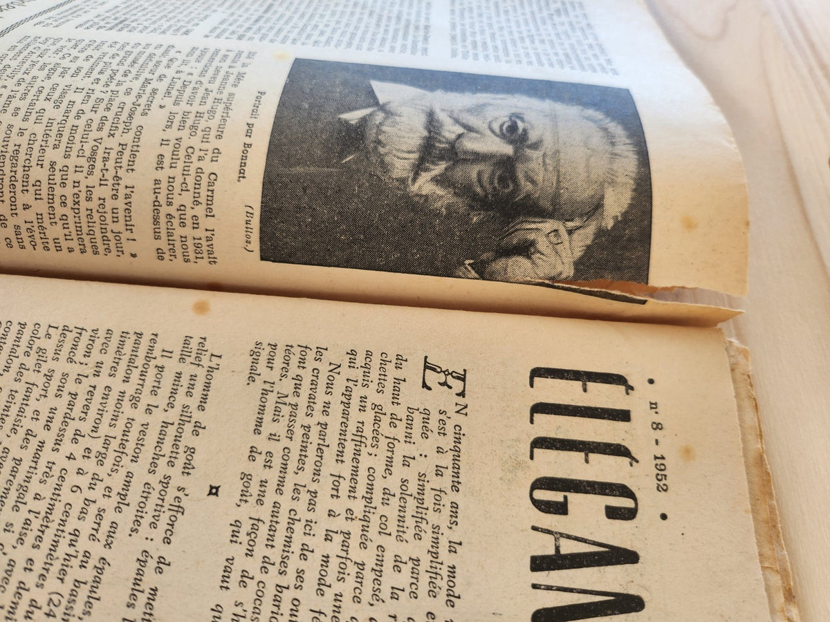 Le petit echo de la mode 1952 n°8 motif au crochet sur lainage  couvre théière