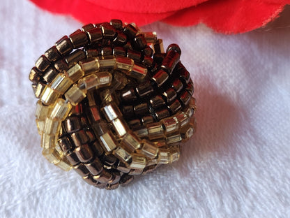 Bouton vintage en métal torsade de perle bijoux parurier 2,5 cm G2L