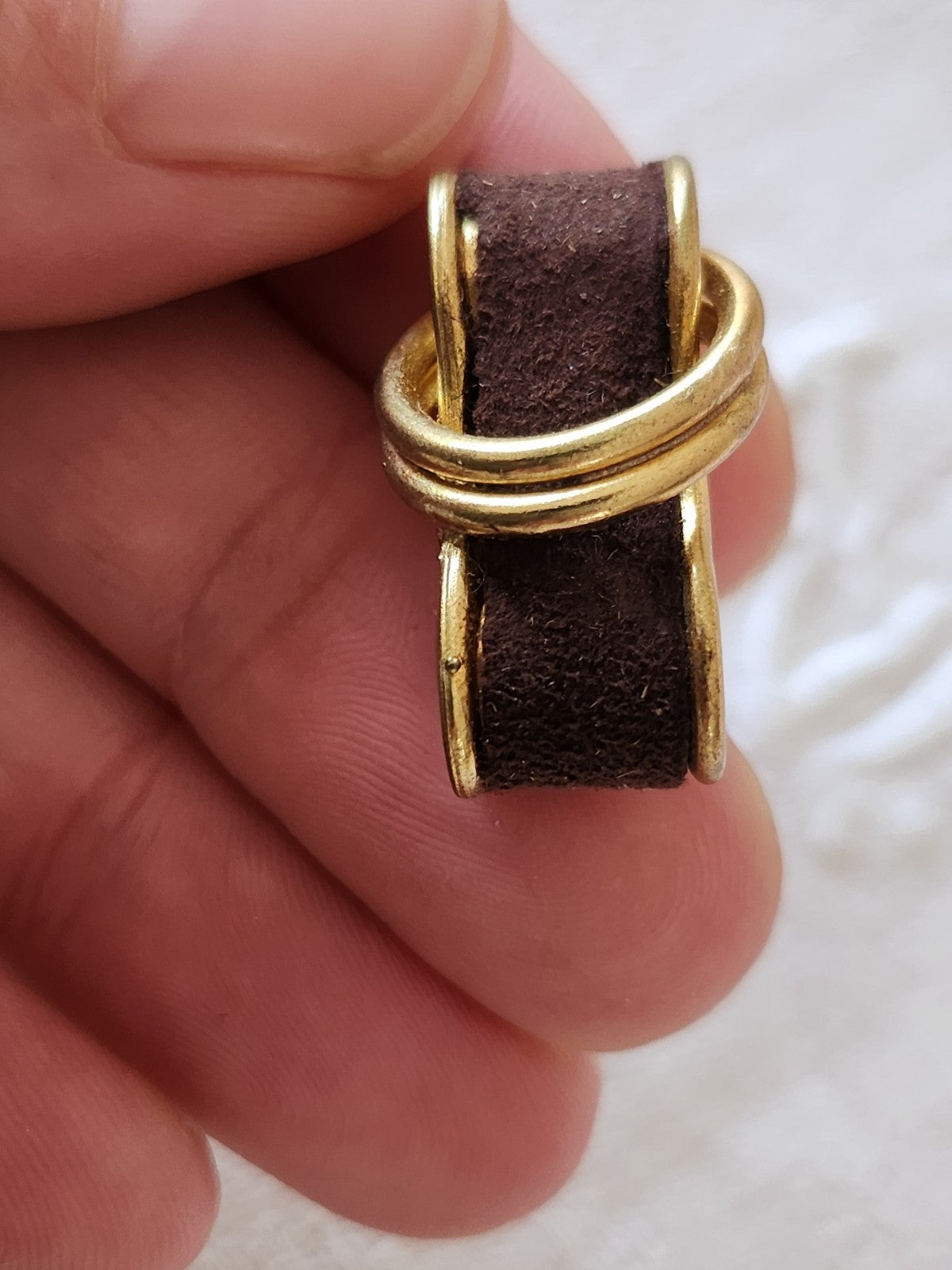Collection bouton ancien en métal ornement parurier marron 2,6 cm D17C