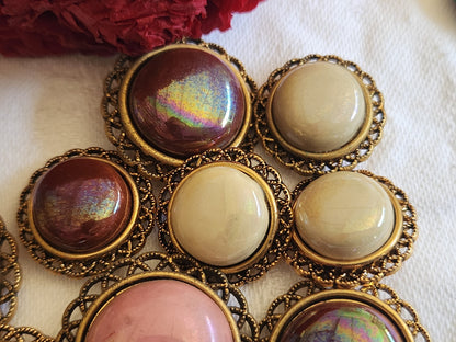 Lot 9 boutons vintage bordure dentelle panaché 1,8 sur 2,6 cm ref 1606