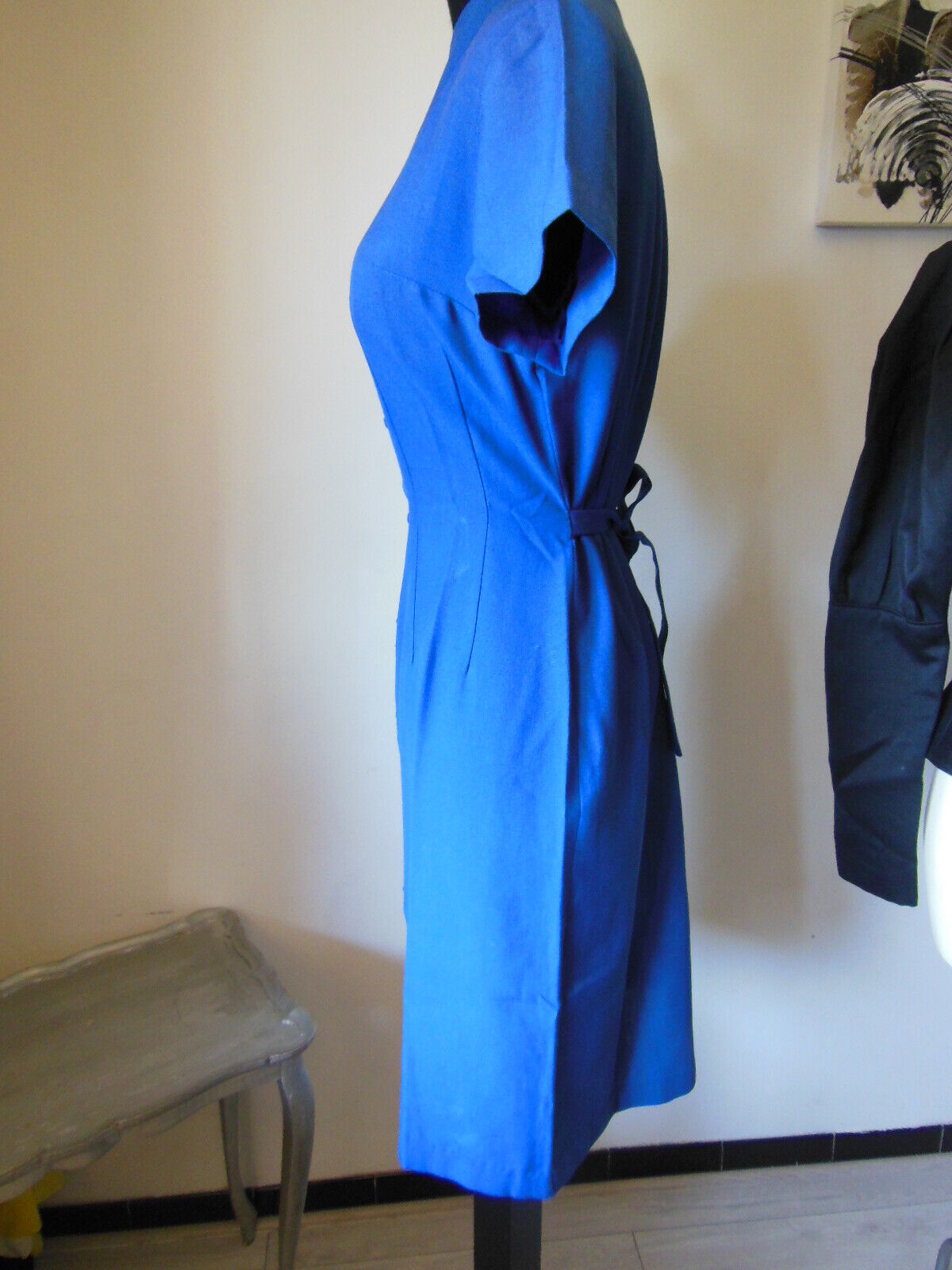 Pur vintage robe ancienne bleu forme classique cintrée 38/40 ? à nettoyer B2