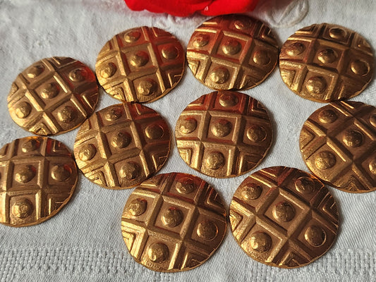 lot 10 gros ornements anciens en cuivre style cabochon pendant année 50 ref 3424