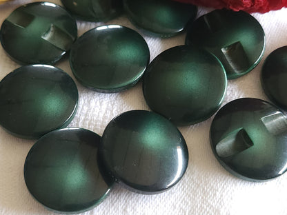 Lot 6  boutons vintage vert camaieu à pied  2,3 cm ref 4992
