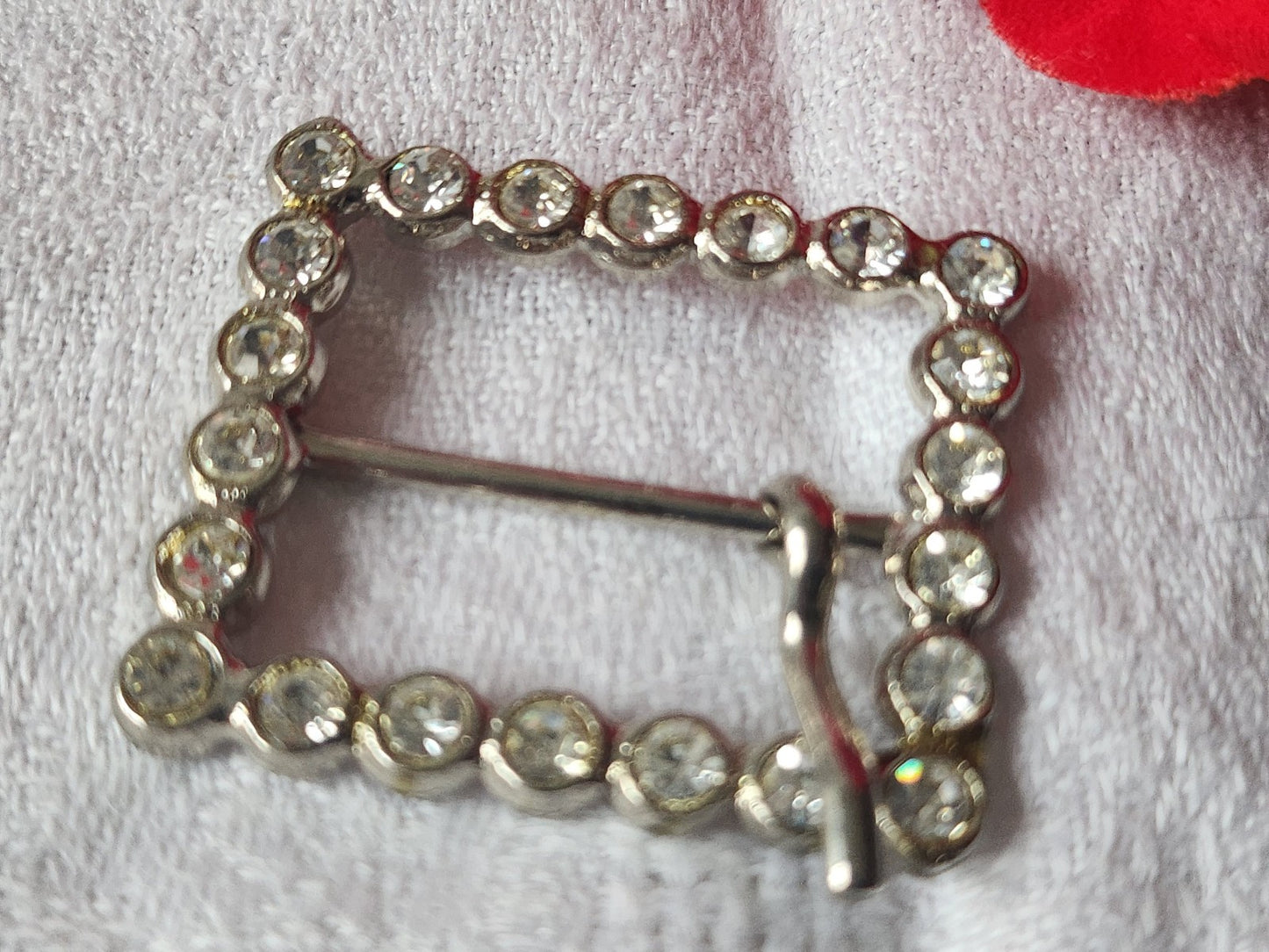 Boucle de ceinture ancienne vintage metal strass
