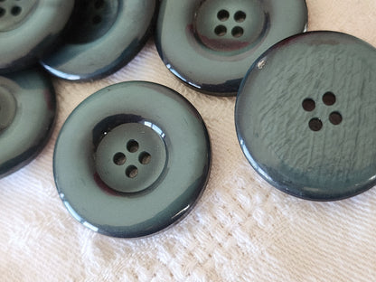 Lot 8 gros boutons vintage bleu lumineux 2,7 cm trous ref 3871