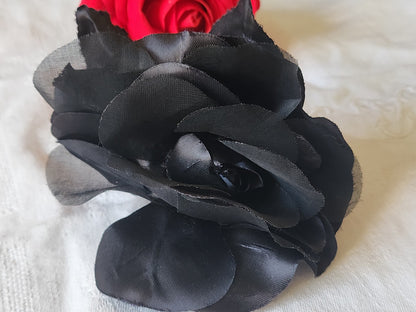 Grosse fleur ancienne noir chapeau sur broche 11, cm T0-12
