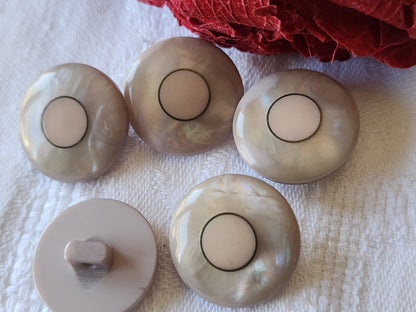 Lot 5 boutons vintage à pied mordoré teinte à definir 2 cm pied ref 4943