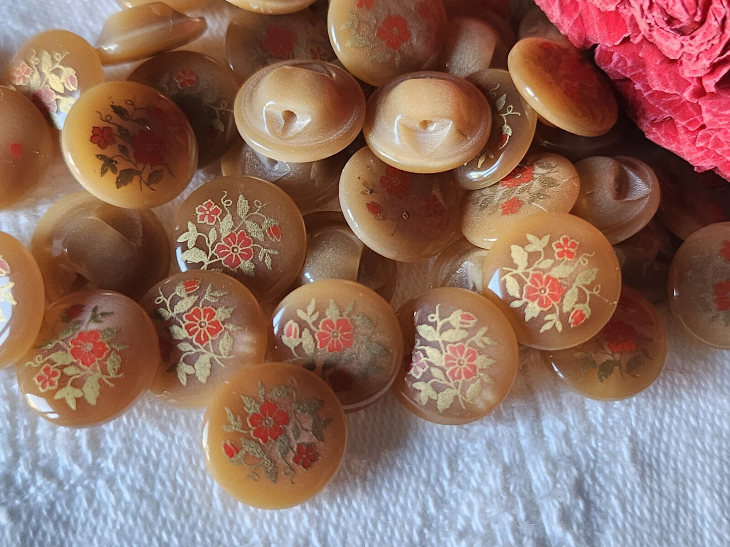Lot 15 mignons boutons marron  bouquet de fleur pied 1,2 cm ref 6076