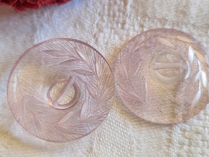 Duo bouton ancien lucite plexis épis de blé à pied  2,6 cm G3D