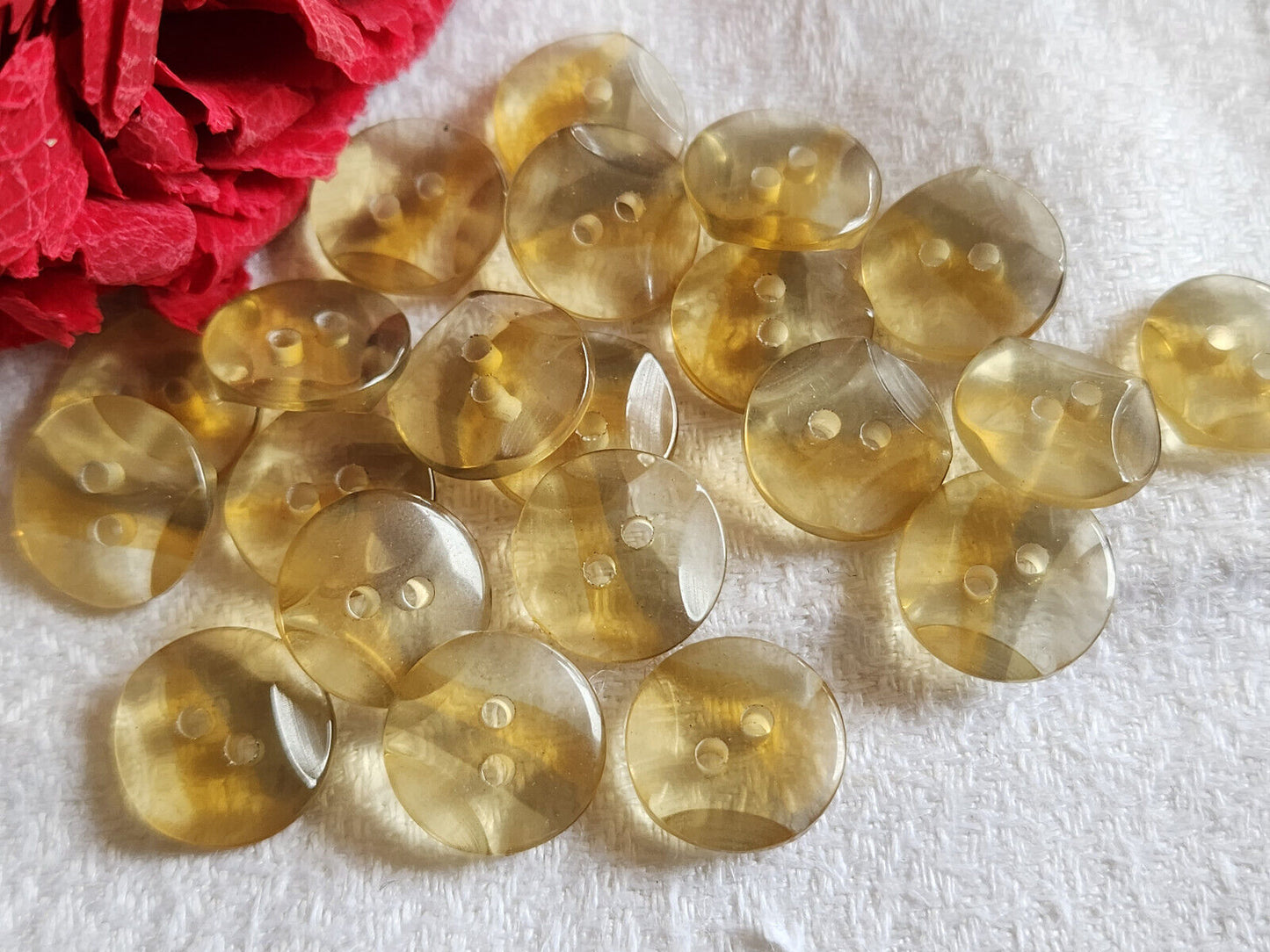 Lot 20 petits  boutons vintage arlequin marron à trous  1,2 cm ref 850
