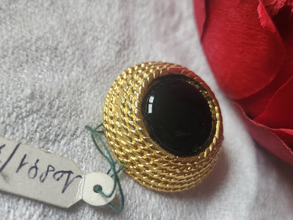 Gros bouton vintage en métal doré  bombé pied 2,6 cm lourd G16O